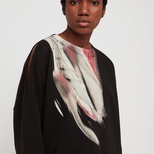 NWT AllSaints Penna Unai Sweatshirt, Black, US L
